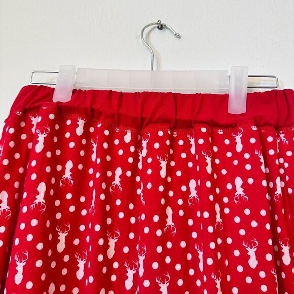 Etsy Christmas Pajama Pants Super Soft Reindeer Pattern Red Small - Picture 3 of 3